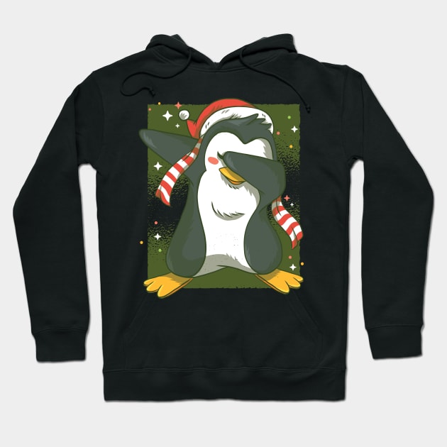 Christmas Dabbing Penguin Hoodie by madeinchorley